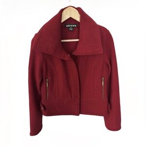 Revue 100% Wool Collared Zip Pocket Red Jacket Sz M